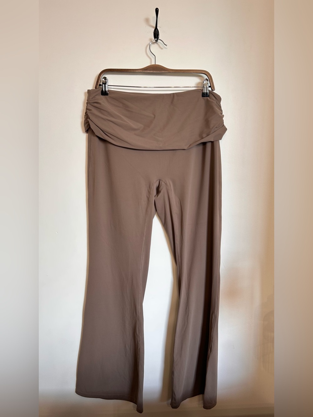HALARA FOLD OVER WIDE LEG FLAIR PANTS